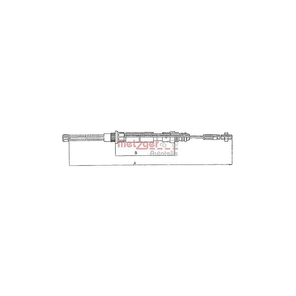 Трос стояночного тормоза METZGER 11.606 для PEUGEOT задний левый, фото №1