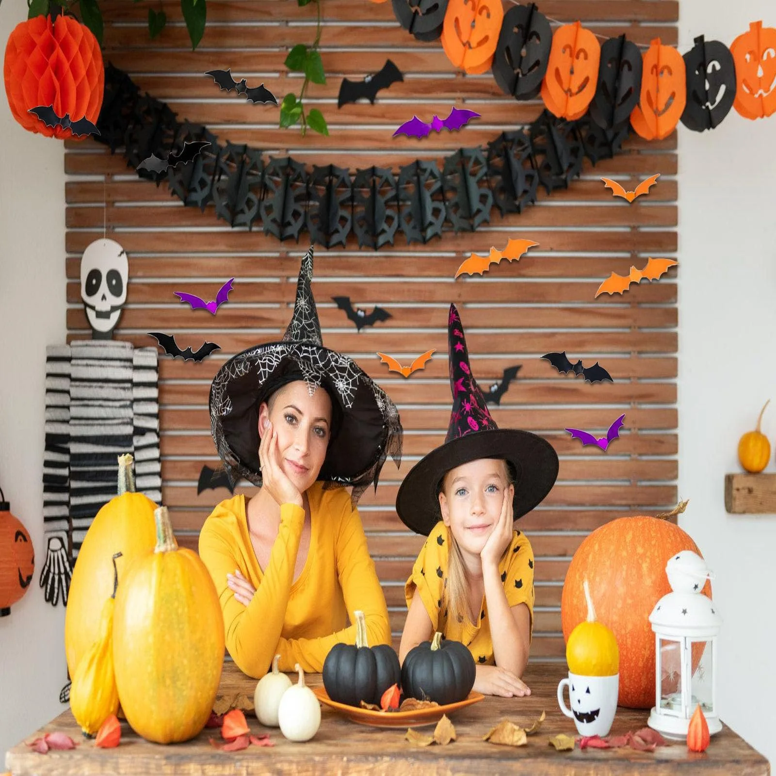 Наклейка на стену 3D Летучие мыши на Хэллоуин Набор 72 шт Цветной, фото №7