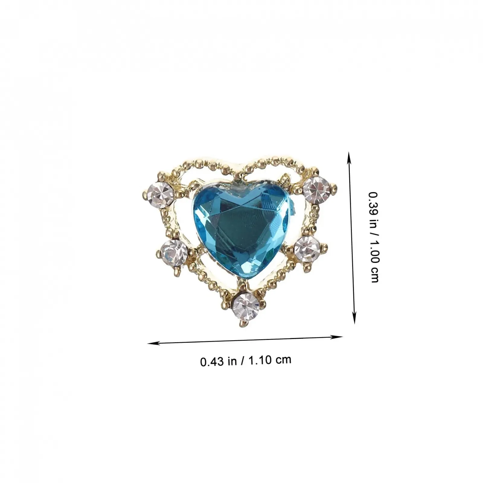 FRCOLOR Прикраса для нігтів Серце Стрази 30 шт. Різнокольорові, фото №6