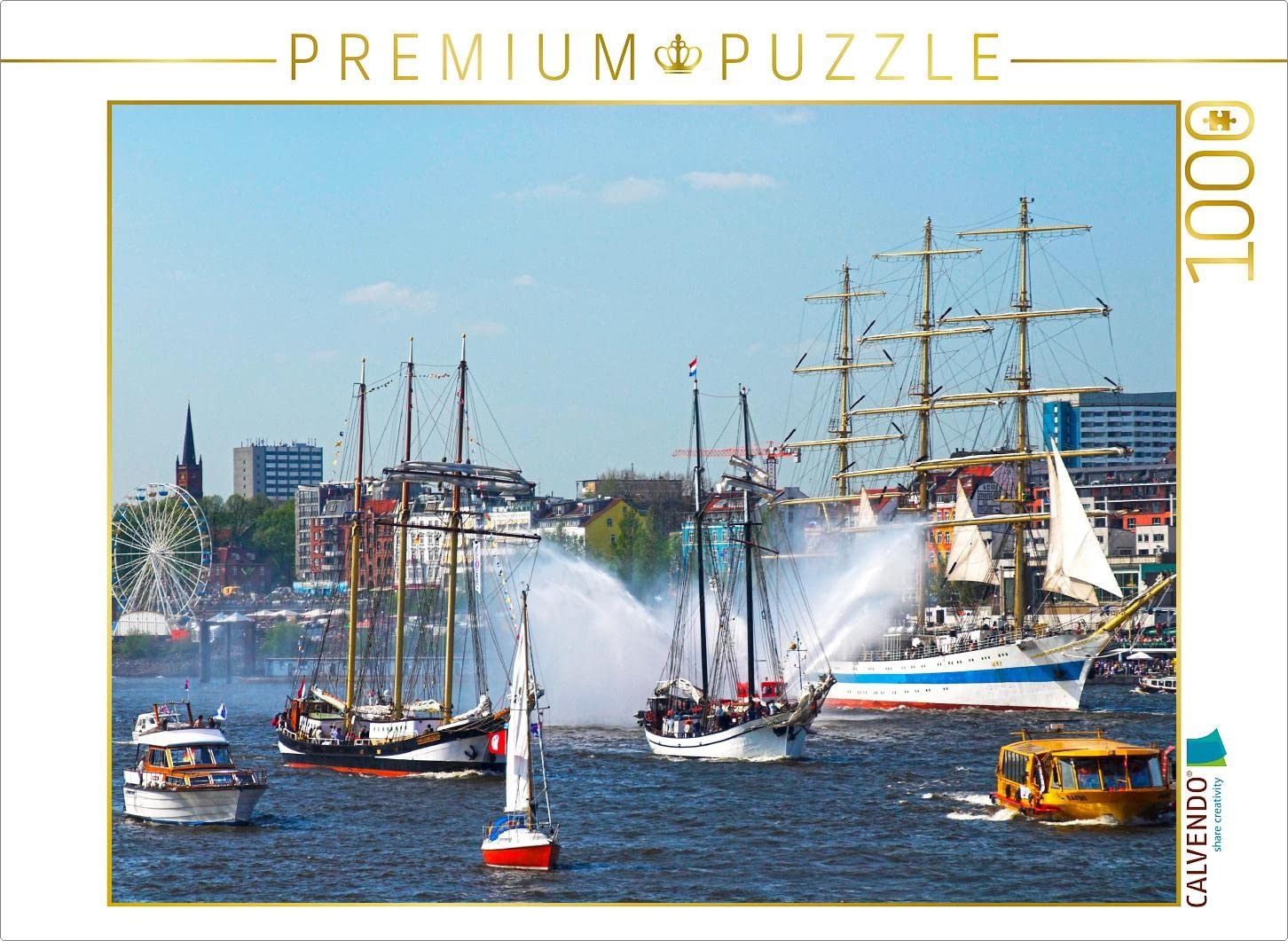 Пазл CALVENDO Historical Sailing Ships in Hamburg Harbour 1000 деталей, фото №1