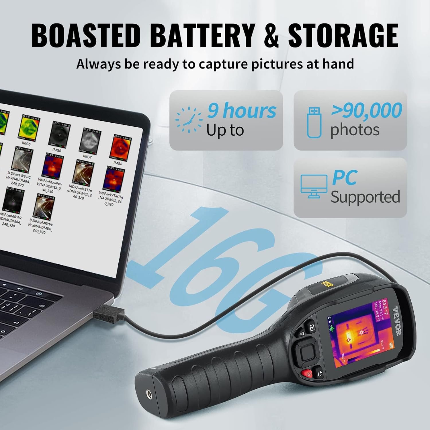 Тепловізійна камера VEVOR SC240N 320 x 240 40mk 25Hz Чорний, фото №6