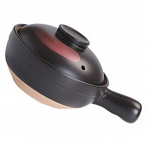 Горщик керамічний великий традиційний з плоским дном для газових плит чорно-червоний - Фото 1