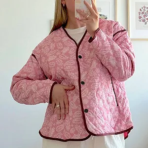 Жіноча Куртка з квітковим принтом Укорочена Повсякденна Легка На Ґудзиках З Підкладкою synthetic.ua - Фото 1