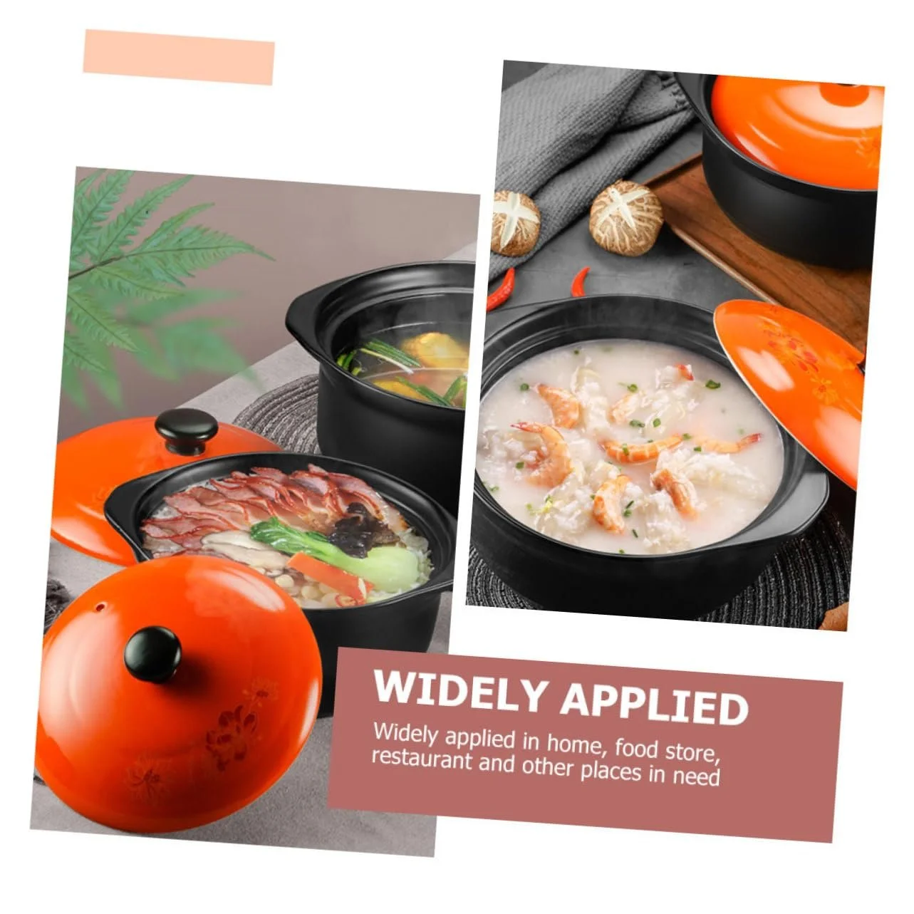 Набор керамических кастрюль с крышкой 2 шт антипригарное покрытие термостойкие для медленного тушения, фото №5
