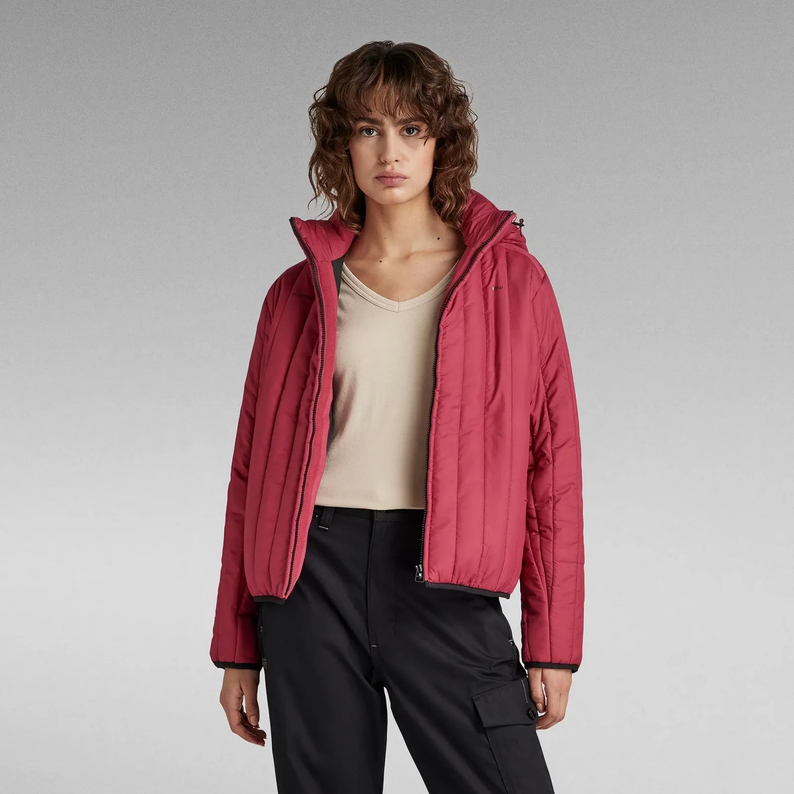 Жіноча куртка G‑Star Meefic Vertical Quilted Jacket Cerise - S, фото №1