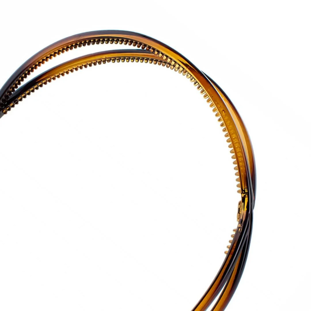 Обруч Плетений Коричневий з Зубцями Черепаховий 2,5 см, фото №4 Обруч Плетений Коричневий з Зубцями Черепаховий 2,5 см, фото №4