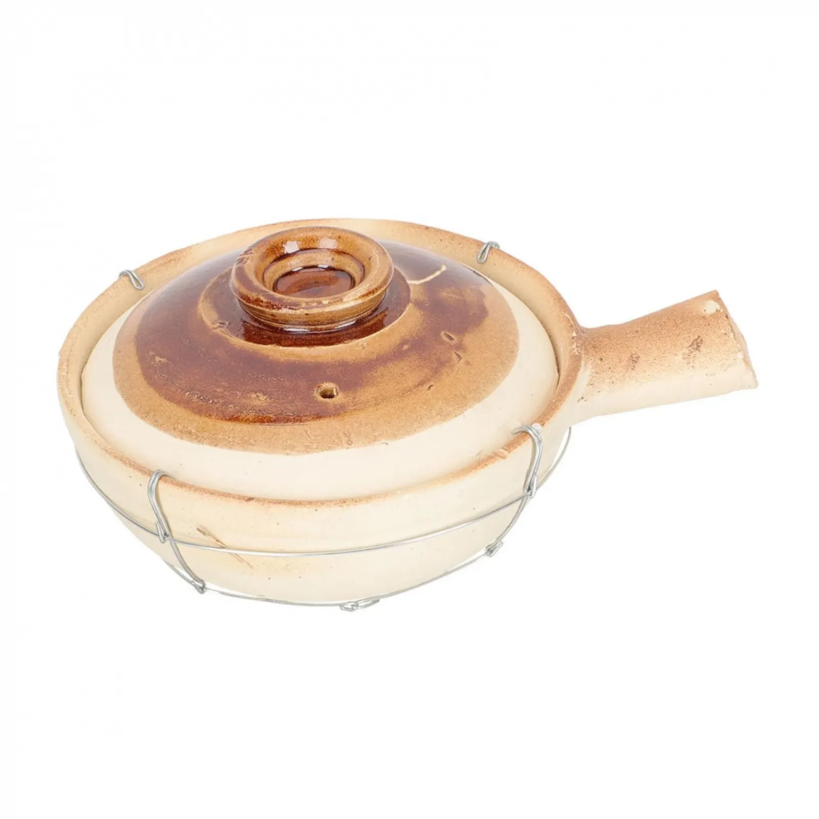 Кастрюля Toyvian с ручкой термостойкая с отверстием для выхода пара Белая, фото №1