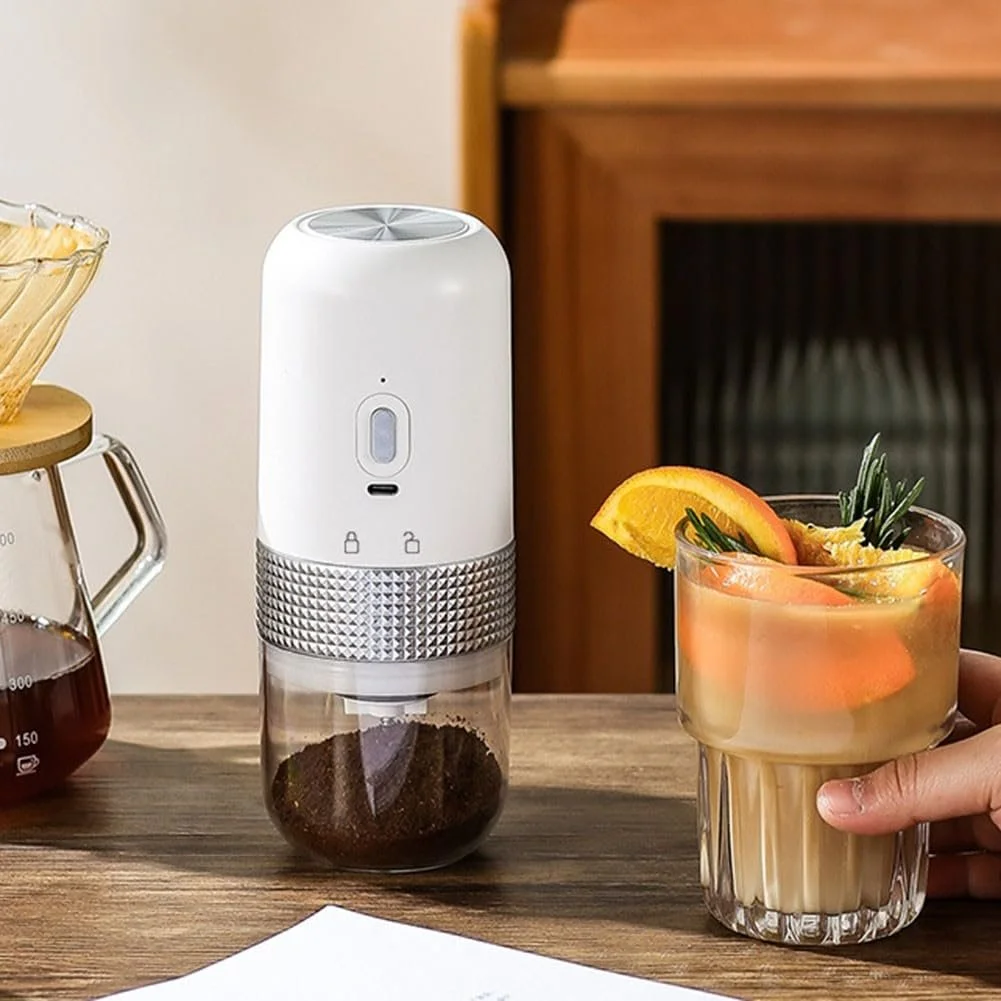 Электрическая кофемолка Feegow, портативная, USB, аккумуляторная, белая, фото №5