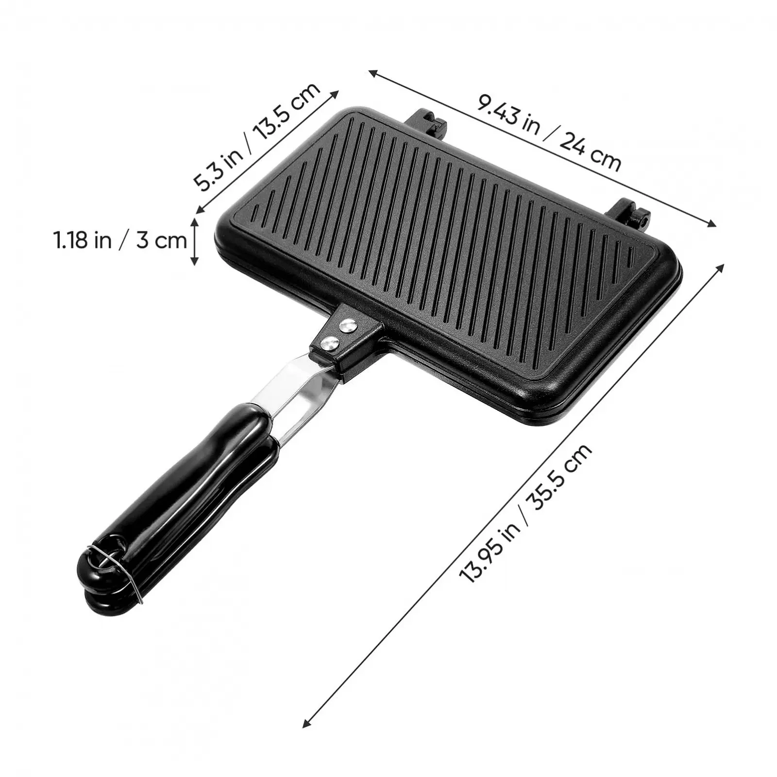 Двухсторонняя Сэндвичница MAGICLULU, алюминиевая с антипригарным покрытием и ручкой, для дома и кухни., фото №2