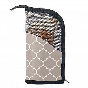 Набір кистей для макіяжу з сумкою Modern Grey Moroccan Colored-2592 (12 шт.) - Фото 1