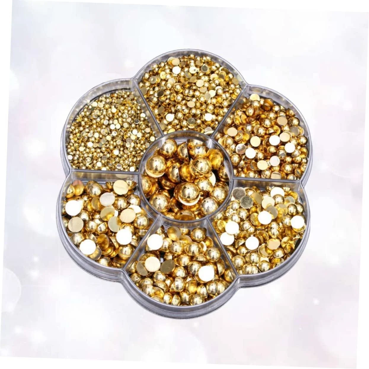 Набор шармов COHEALI 4930 шт. Набор для изготовления ювелирных изделий Упаковка в коробке Пластиковые полукруглые бусины Золотой цвет для начинающих, фото №6