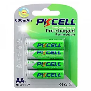 Аккумулятор PKCELL 1.2V AA 600mAh NiMH Already Charged, 4 штуки в блистере цена за блистер, Q12 - Фото 1