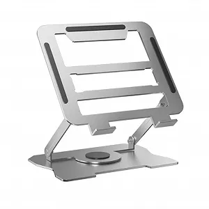 Регулируемая Складная Подставка для Ноутбука с Вращением на 360 градусов для Планшета Серебристый - Фото 1