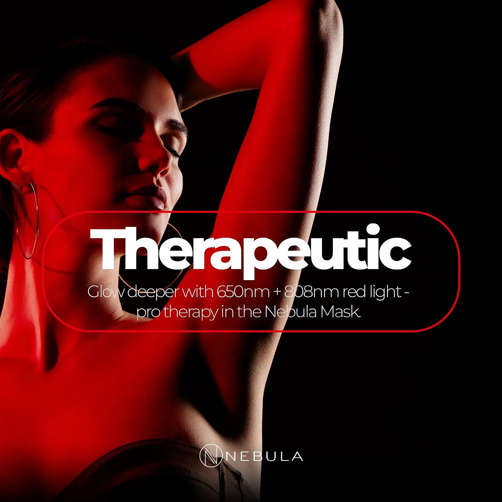 LED Маска Nebula Портативна Чорний з червоним, синім, жовтим та ближнім інфрачервоним світлом, фото №3