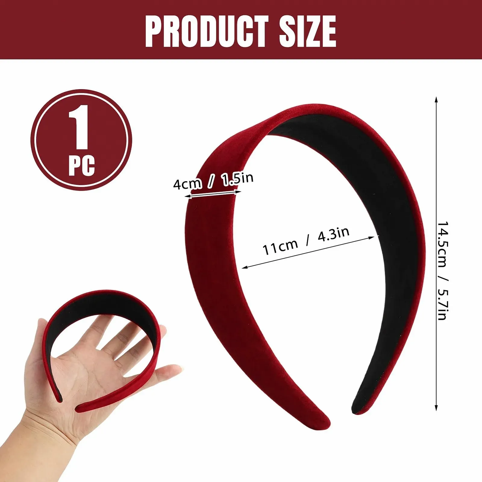 Обруч Вино-червоний Широкий, фото №2