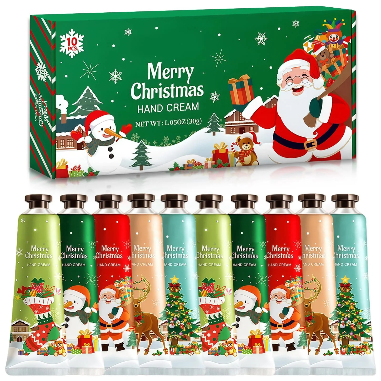 Крем для рук Рождественский набор 10 шт. Увлажняющий, фото №1