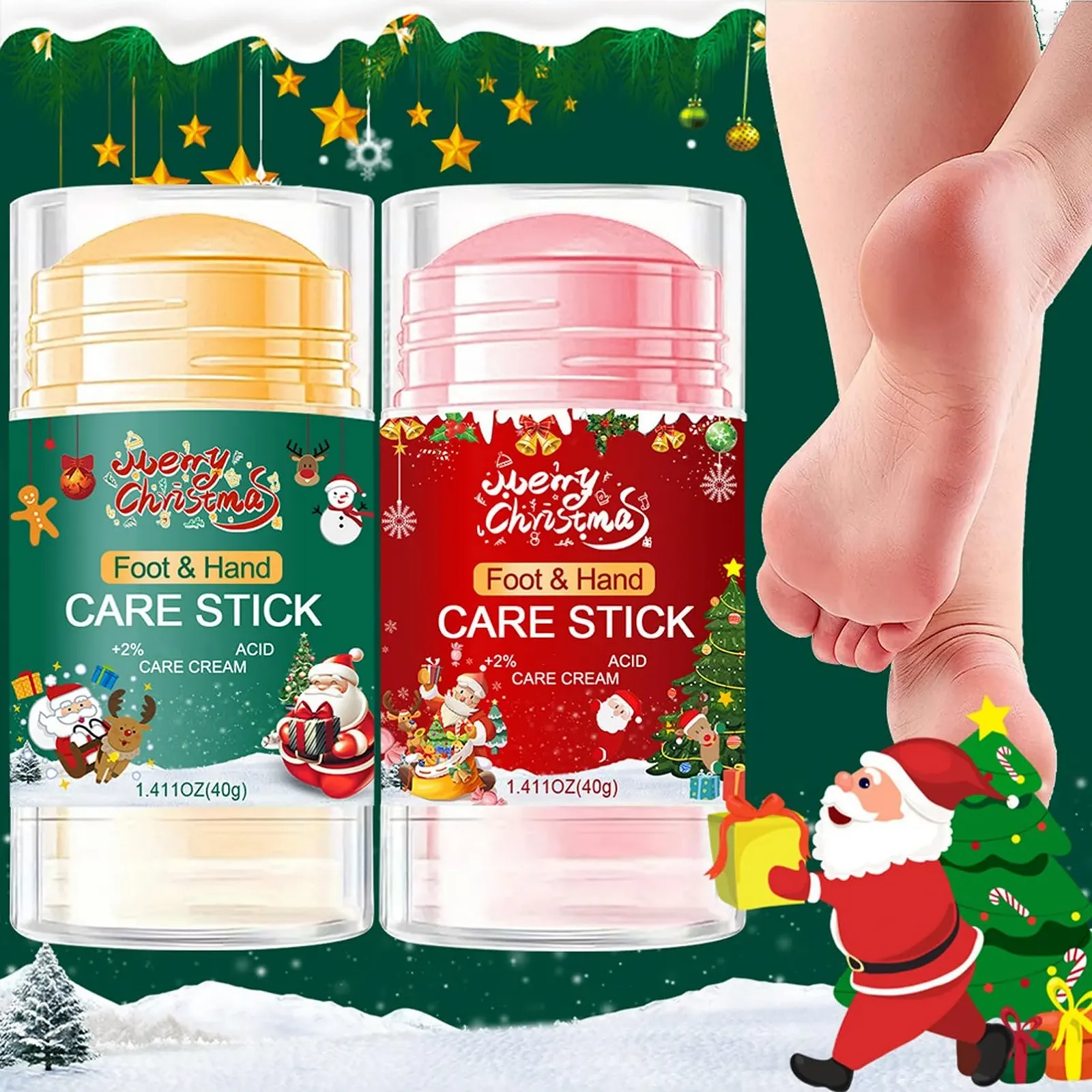 Набор кремов для ног и рук Увлажняющий 2 шт. Christmas Set, фото №6 Набор кремов для ног и рук Увлажняющий 2 шт. Christmas Set, фото №6