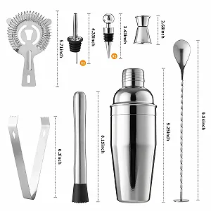Набор для коктейлей 750 мл, миксер из нержавеющей стали, 10 предметов synthetic.ua - Фото 1