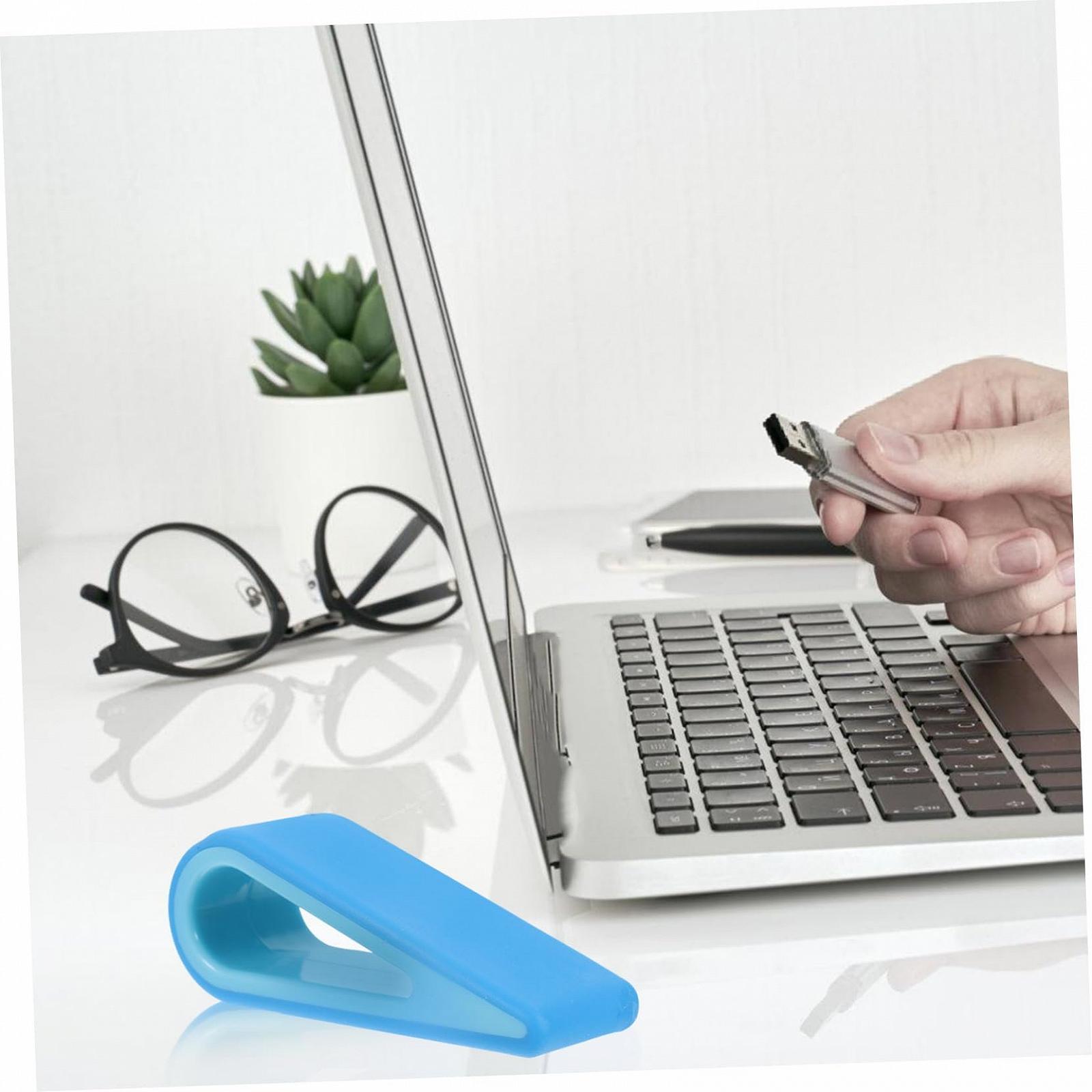 Подставка для ноутбука Sewroro, регулируемая, мини, 2 шт., устойчивая к царапинам, эргономичная, для лучшего охлаждения, портативная, синяя, фото №8