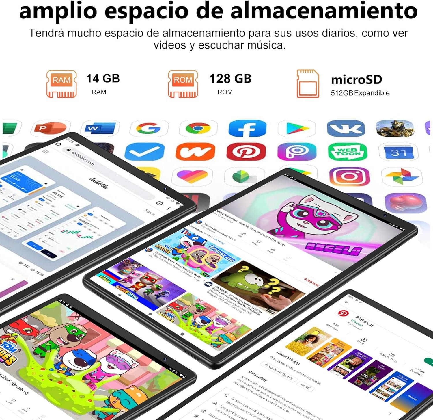 Планшет 10" Aoswei X500 (8+6)/128Gb 5G 8 ядер Android 13 8000 mAh Чорний, фото №4 Планшет 10" Aoswei X500 (8+6)/128Gb 5G 8 ядер Android 13 8000 mAh Чорний, фото №4