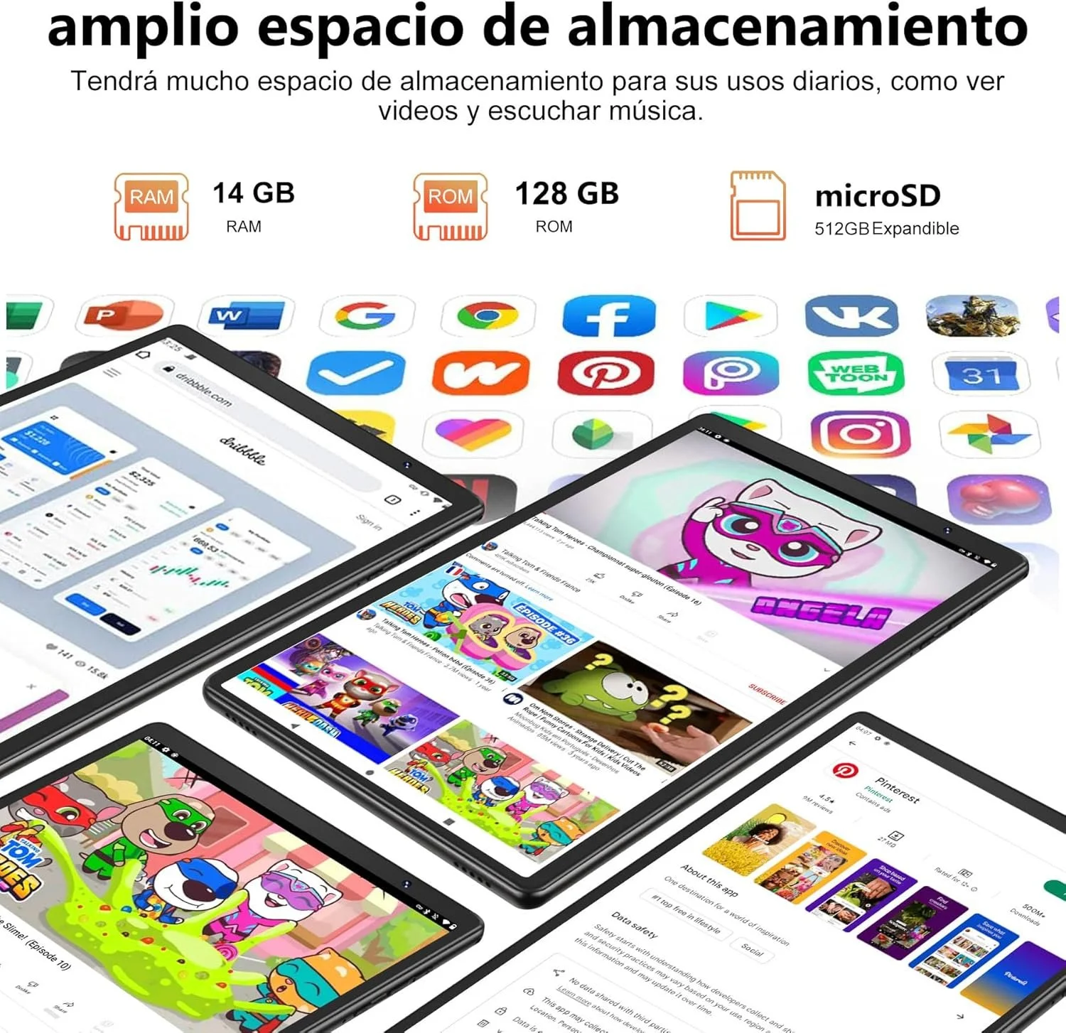 Планшет 10" Aoswei X500 (8+6)/128Gb 5G 8 ядер Android 13 8000 mAh Черный, фото №4 Планшет 10" Aoswei X500 (8+6)/128Gb 5G 8 ядер Android 13 8000 mAh Черный, фото №4