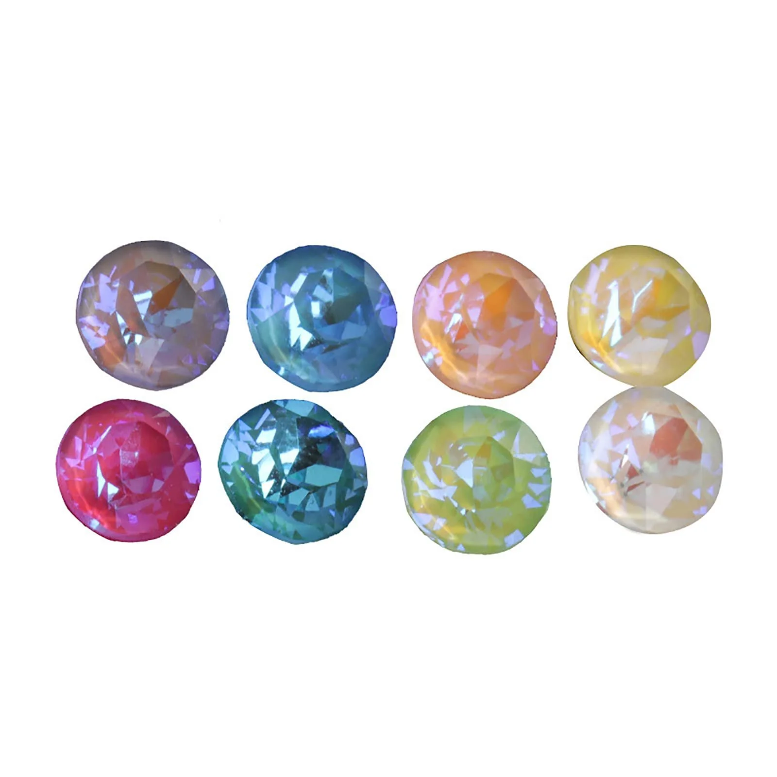 Стрази 3D-блискітки Скло 50 шт мокко флуоресцентні орнамент випадковий колір 4 мм, фото №4