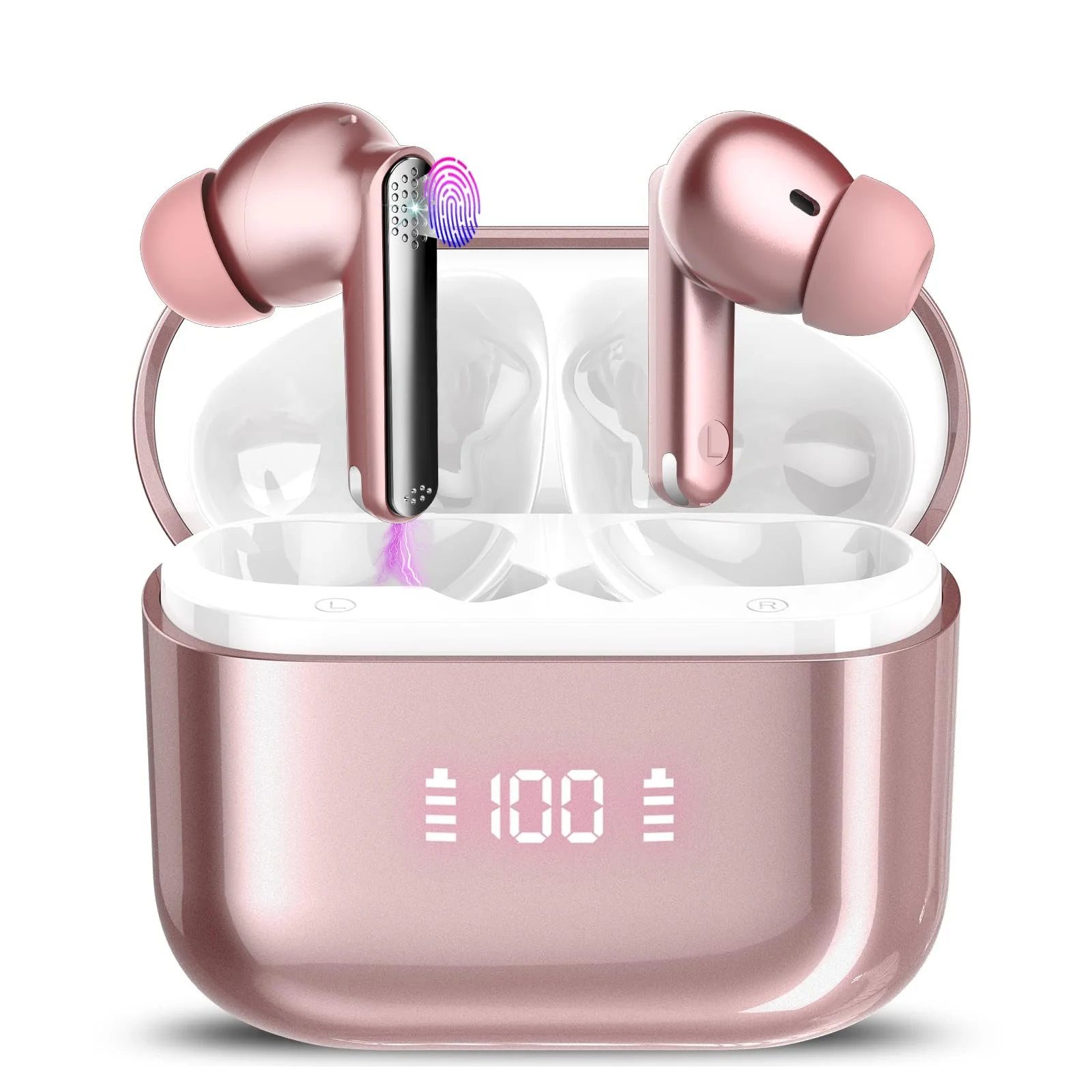 Навушники-перекладачі AI, навушники для перекладу 3-в-1 з 134 мовами в реальному часі, 48 годин, колір рожевий, фото №1