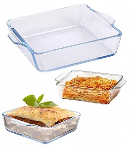 Форма для запекания MINZHI 0.8 л 19.5 x 16.5 x 4.6 см боросиликатное стекло прозрачная для микроволновой печи и духовки - Фото 1