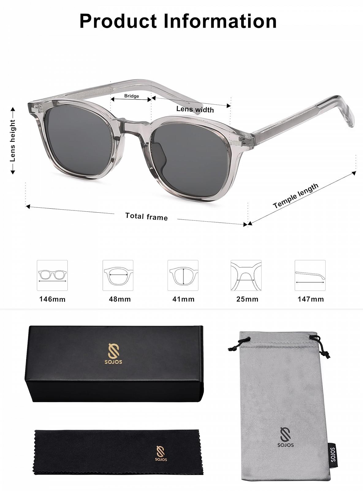 Сонцезахисні окуляри Квадратні SOJOS SJ2316 Ретро для жінок та чоловіків Класичні з захистом UV400, фото №6