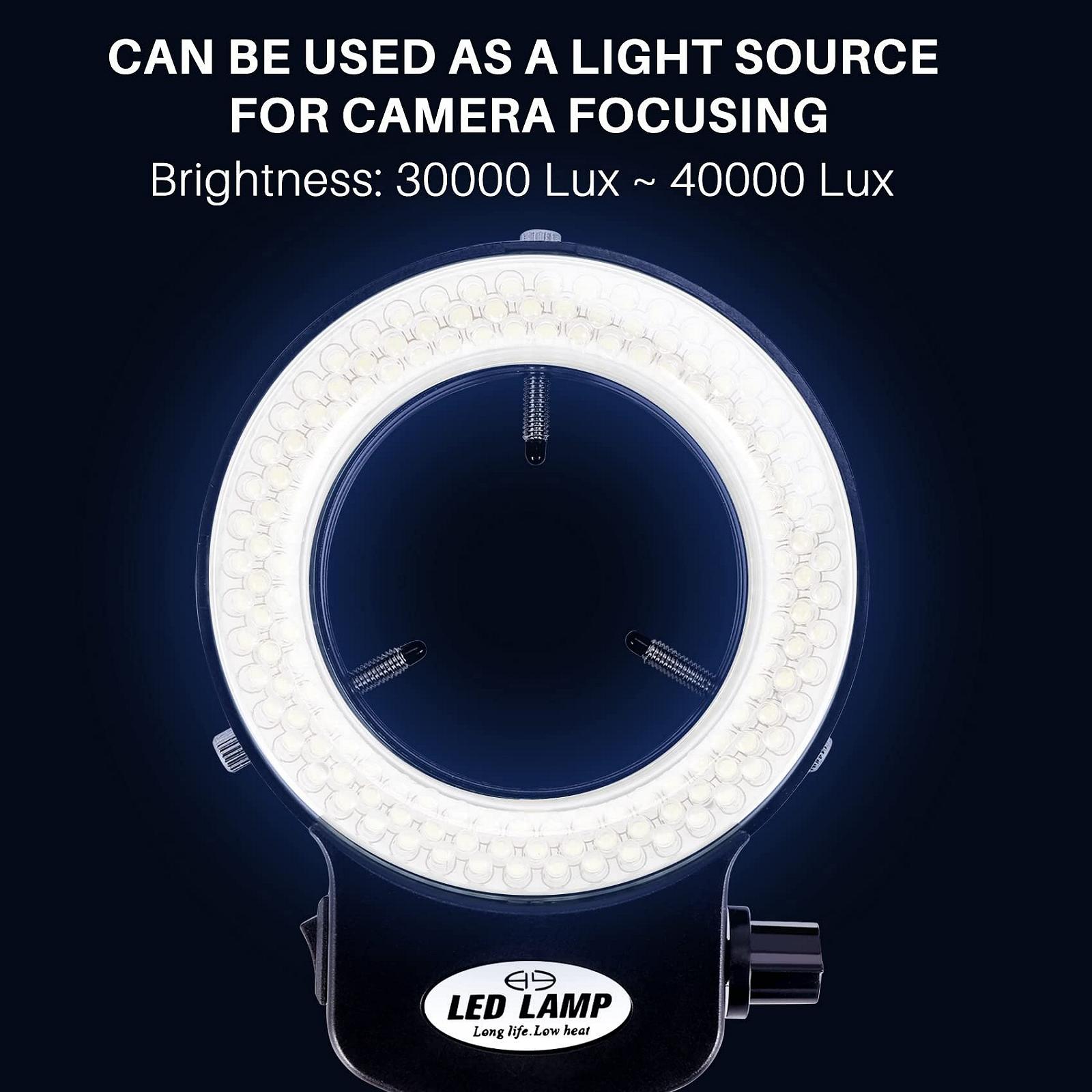 Кольцевая лампа для микроскопа 144 LED регулируемая 0-100%, фото №6