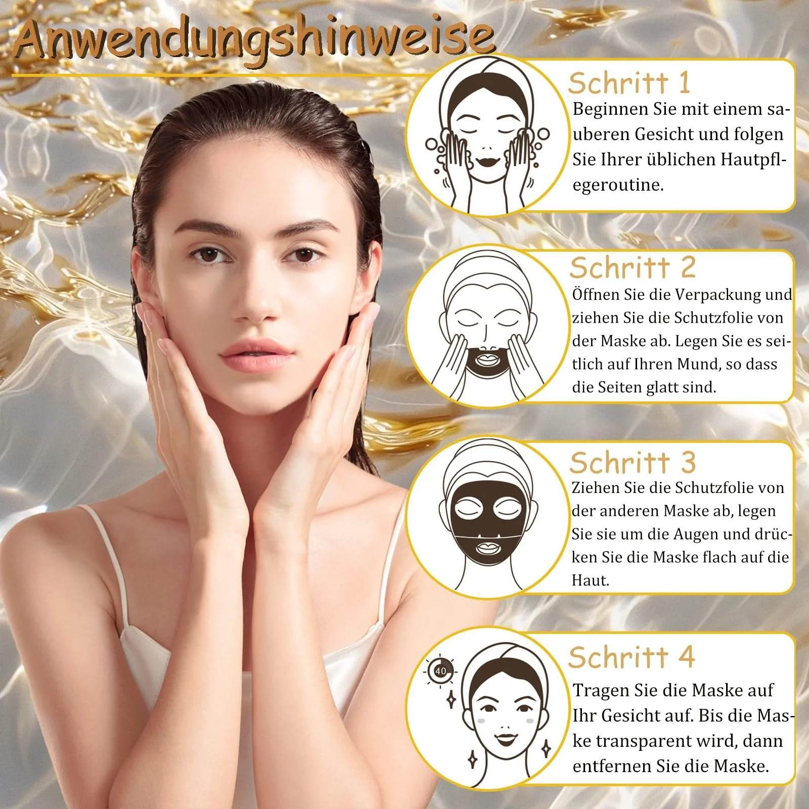 Гидрогелевая маска для лица Snail Mucin Glass Glow, 4 шт, Маска для лица из слизи улитки против морщин, Маска для стеклянной кожи для сухой кожи, Коллагеновая маска для увлажнения, Антивозрастная маска для всех типов кожи, фото №9