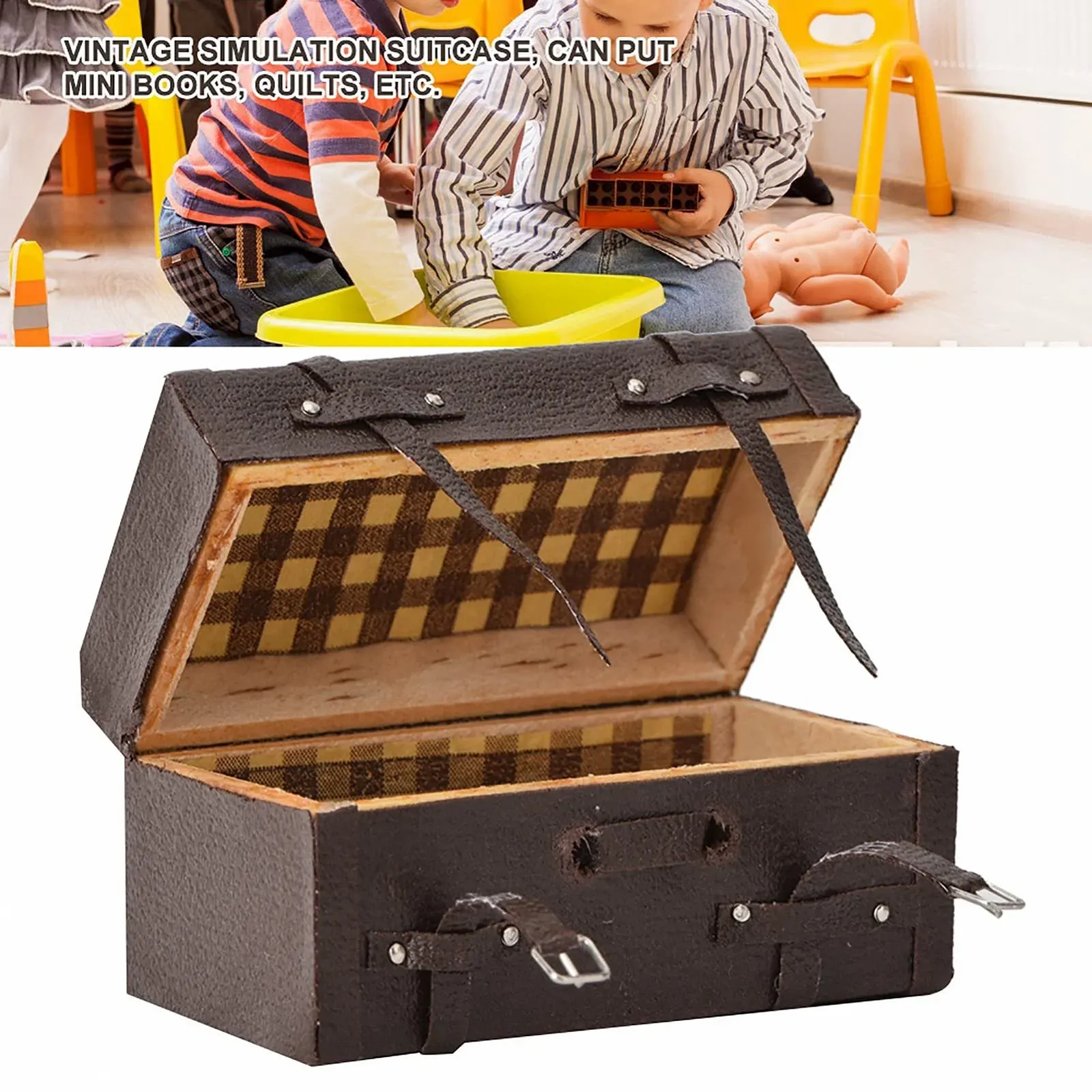 Кукольный дом VGEBY Винтажный с имитационным орнаментом 1:12 ПУ Leather Suitcase, фото №7 Кукольный дом VGEBY Винтажный с имитационным орнаментом 1:12 ПУ Leather Suitcase, фото №7