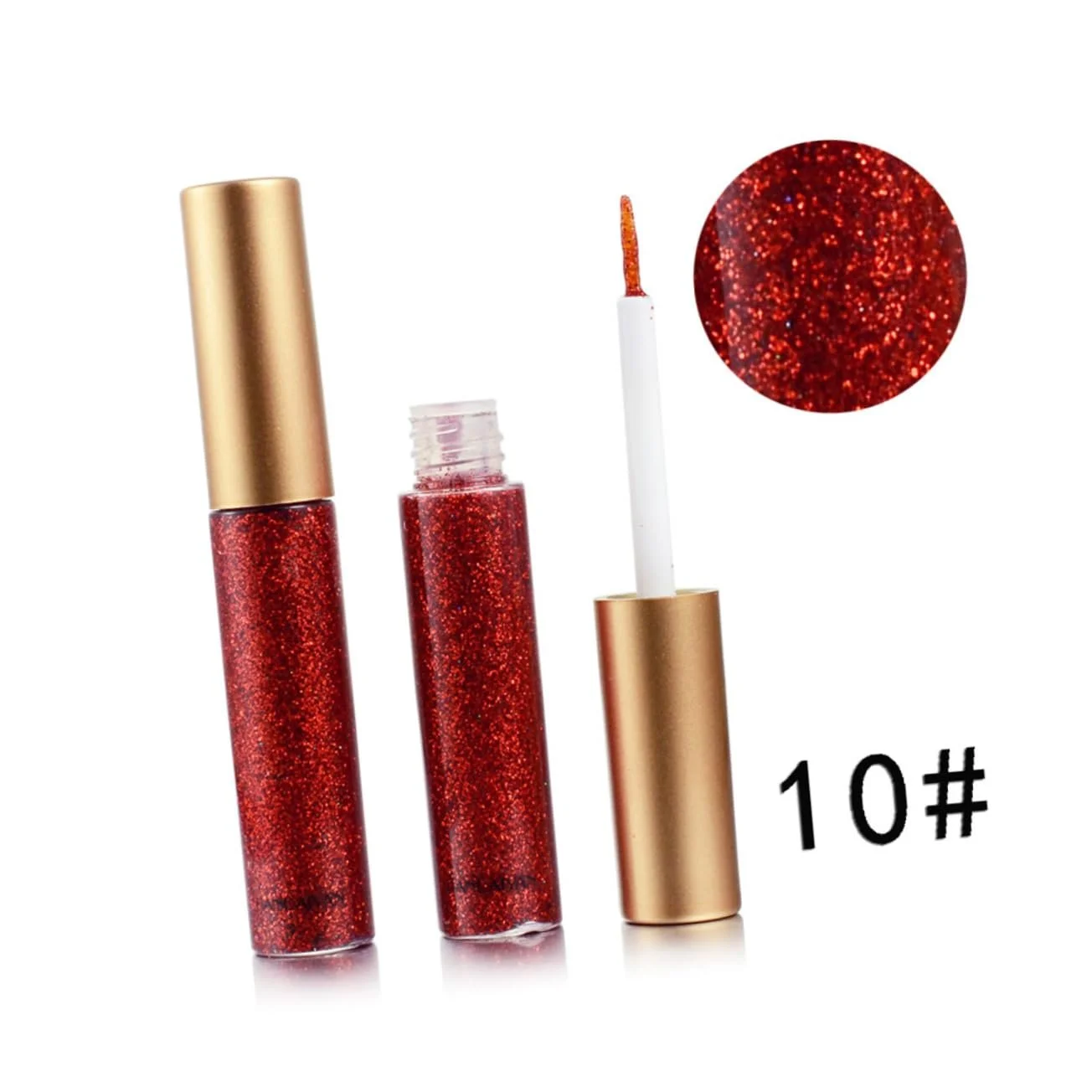 Жидкая Подводка для глаз minkissy 10шт с блестками, фото №5