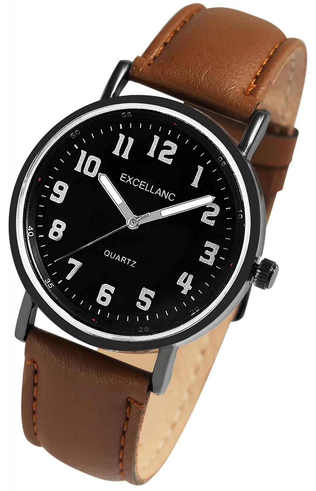 Часы Excellanc Мужские Искусственная кожа Люминесцентные стрелки Аналоговые Кварцевые 2900229, фото №2