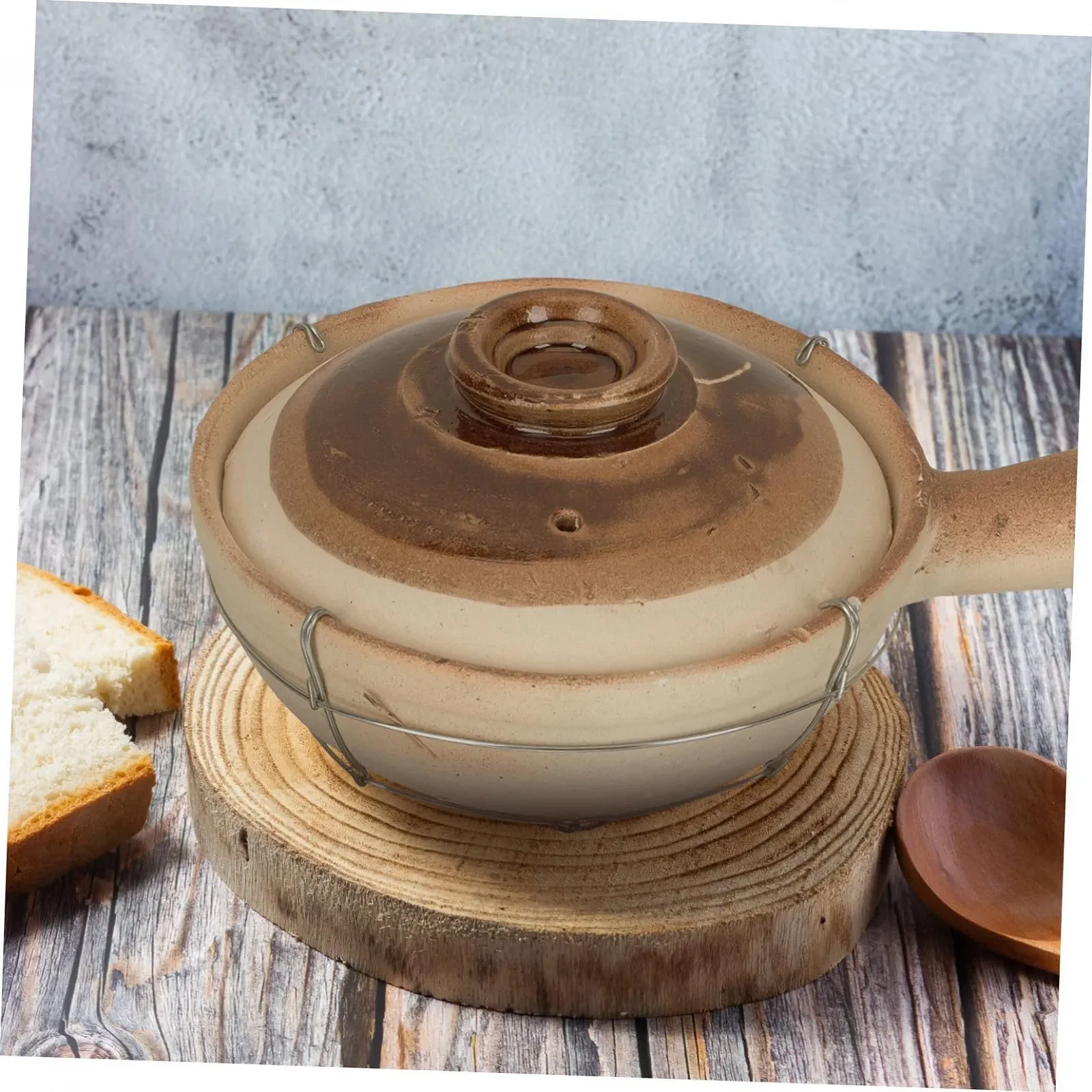 Форма-Ківш керамічний 0,5 л з кришкою та паровідводом для тушкування, фото №9