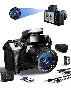 Фотокамера SWE 4K 64MP WiFi, 4.0-дюймовый сенсорный экран, 16X, двойной объектив - Фото 1