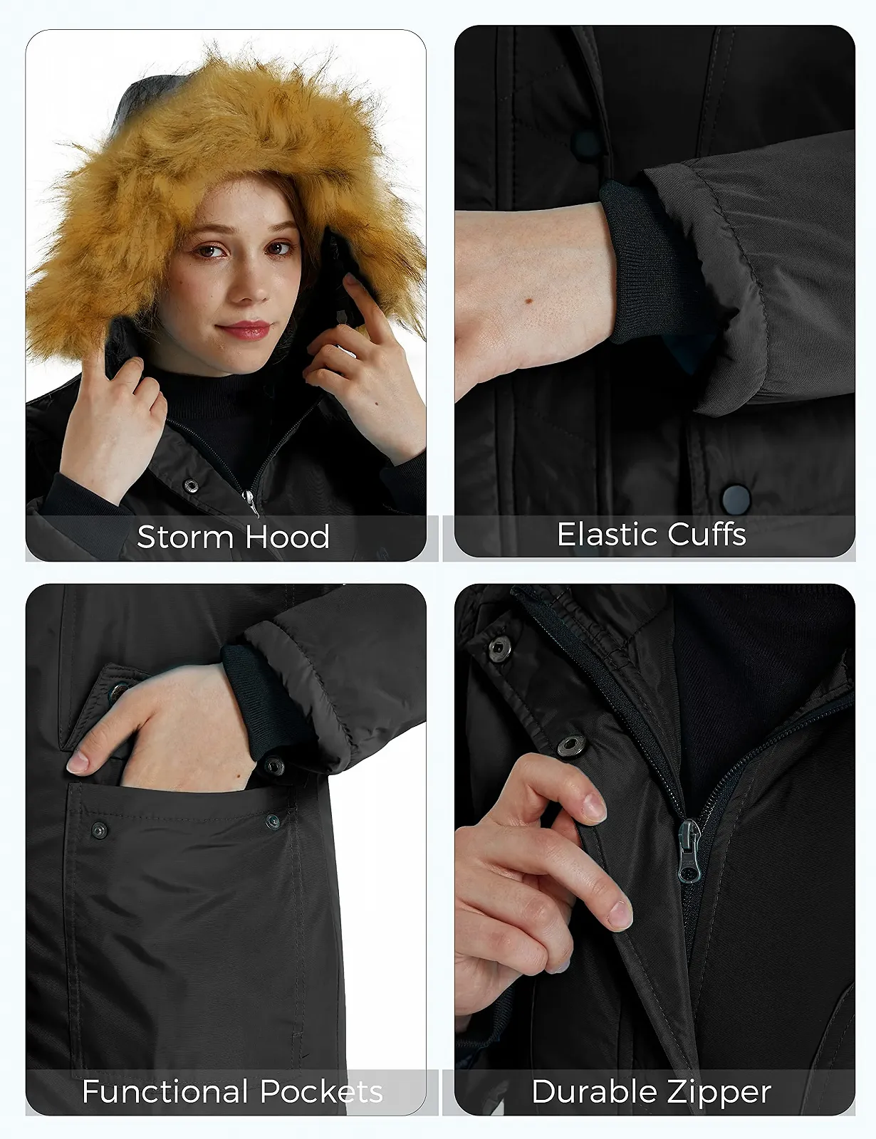 Зимове пальто для дівчат ZSHOW з бавовняною підкладкою, водовідштовхувальна куртка, фото №6