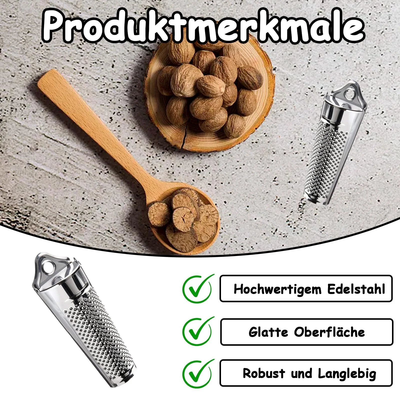 Терка для мускатного горіха з контейнером, Практична, фото №3 Терка для мускатного горіха з контейнером, Практична, фото №3