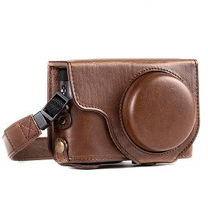 Чехол для камеры MegaGear Ever Ready Panasonic Lumix DC-TZ95, DC-TZ90 Кожаный с ремешком - Фото 1