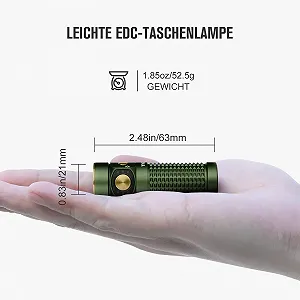 Ліхтар OLIGHT Baton 4 Mini LED Акумуляторний з регульованим зарядним кейсом, ручний до 190 днів роботи, 1300 лм 170 м Дальність світла Супер яскравий маленький, IPX8 OD synthetic.ua - Фото 1