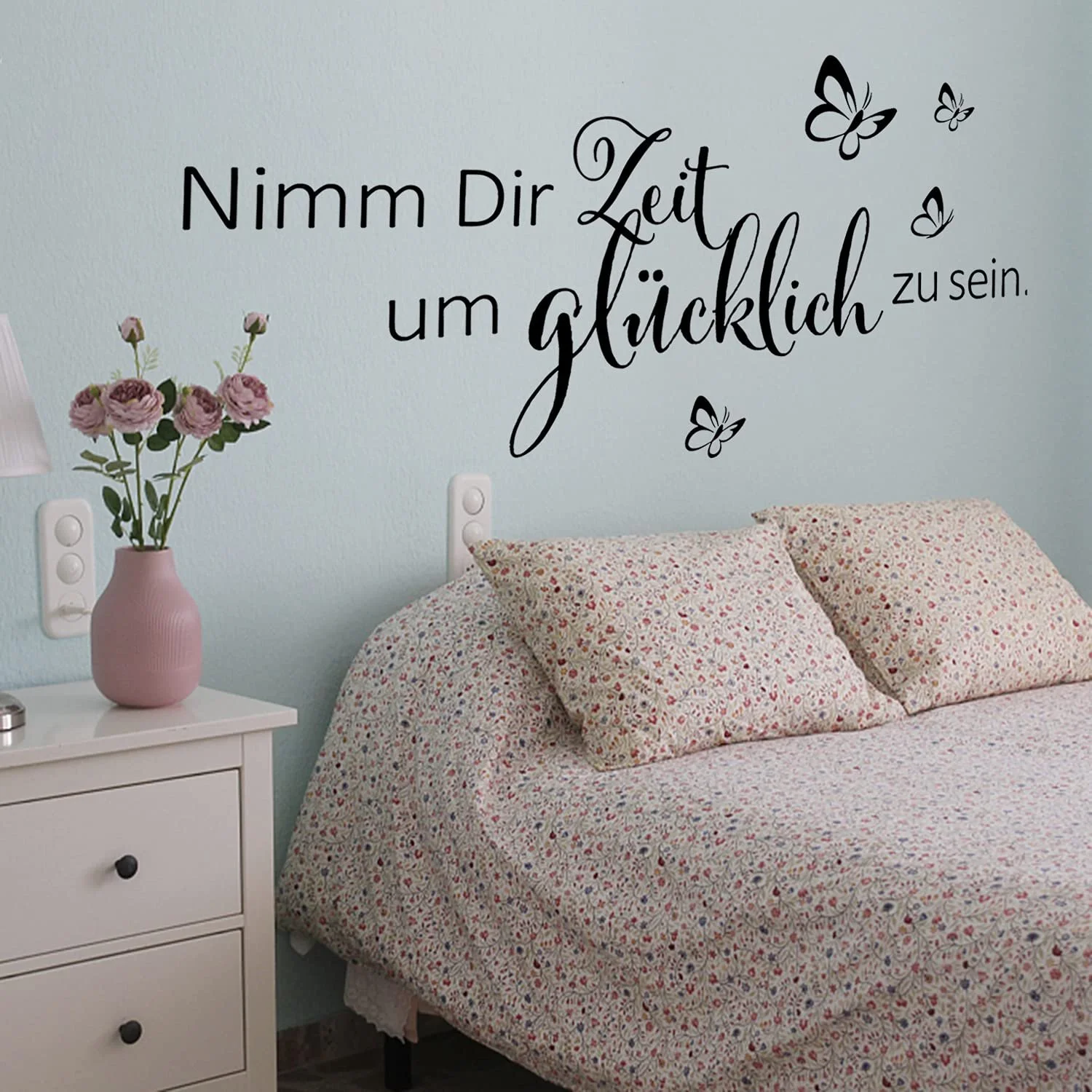 Наклейка на стіну Butterflies Take Time To Be Happy Чорна 36 x 80 см, фото №7