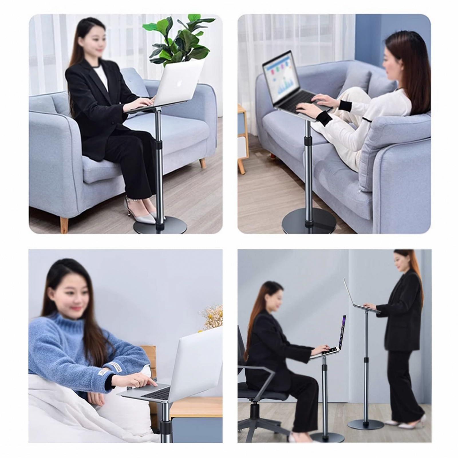 Напольная подставка для ноутбука, подставка-книжная полка из алюминиевого сплава, регулируемый компьютерный столик для дома/офиса/улицы, фото №8