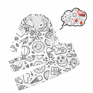 Дитяча піжама для розфарбовування з мультяшним принтом Білий synthetic.ua - Фото 1