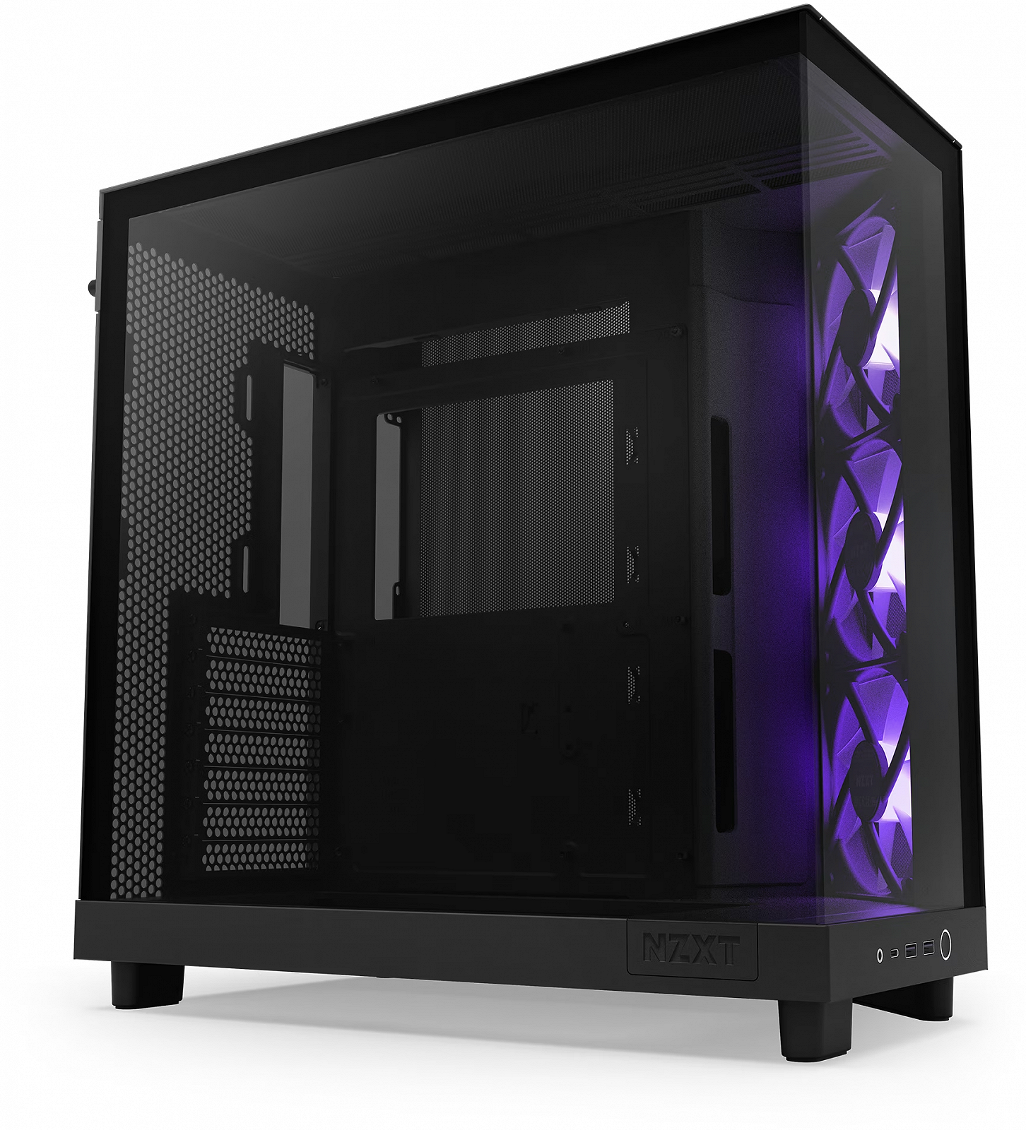 Корпус NZXT H6 Flow RGB (CC-H61FB-R1) / Mid-Tower / ATX, Micro-ATX, Mini-ITX / 3x120mm ARGB / 1xUSB Type-C / Без БЖ / Чорний, фото №3 Корпус NZXT H6 Flow RGB (CC-H61FB-R1) / Mid-Tower / ATX, Micro-ATX, Mini-ITX / 3x120mm ARGB / 1xUSB Type-C / Без БЖ / Чорний, фото №3
