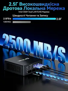 Міні ПК GMKtec Nucbox M5 Plus / AMD Ryzen 7 5825U / RAM 16GB / SSD 512GB / 2 x LAN 2.5G / Wi-Fi 6E / Bluetooth 5.2 / Windows 11 / Сірий synthetic.ua - Фото 1