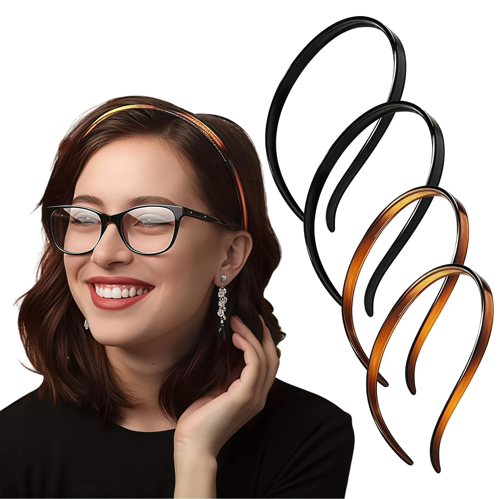 Гнучкі обручі для волосся для тих, хто носить окуляри, фото №1 Гнучкі обручі для волосся для тих, хто носить окуляри, фото №1