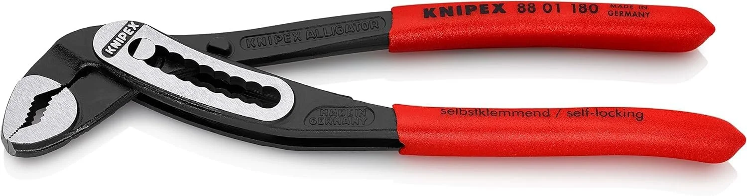 Клещи переставные KNIPEX Alligator 88 01 180 черные атраментированные с нескользящим пластиковым покрытием 180 мм, фото №1