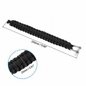 Браслет Paracord PATIKIL для виживання, 2 шт, плетений, U-подібна пряжка, нержавіюча сталь, Чорний synthetic.ua - Фото 1