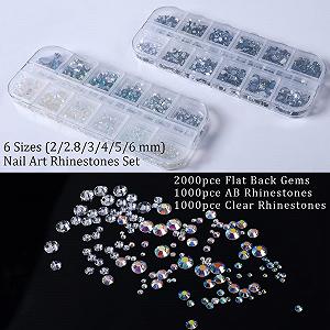 Стразы для ногтей ANGNYA, 4000 шт., прозрачные кристаллы с пинцетом и ручкой для страз synthetic.ua - Фото 1