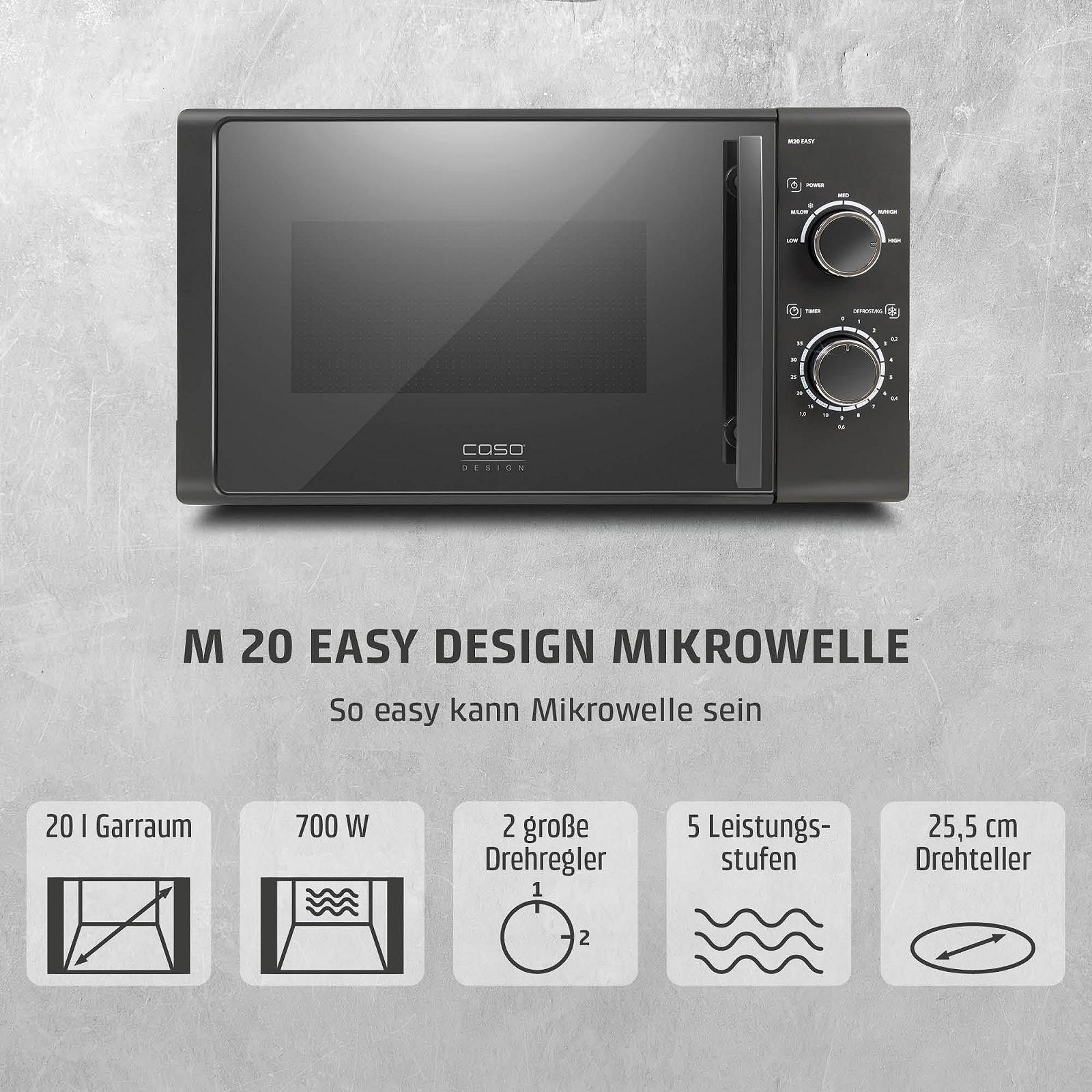 Мікрохвильова піч CASO M20 Easy 20 л, 700 Вт, антрацит, фото №3 Мікрохвильова піч CASO M20 Easy 20 л, 700 Вт, антрацит, фото №3